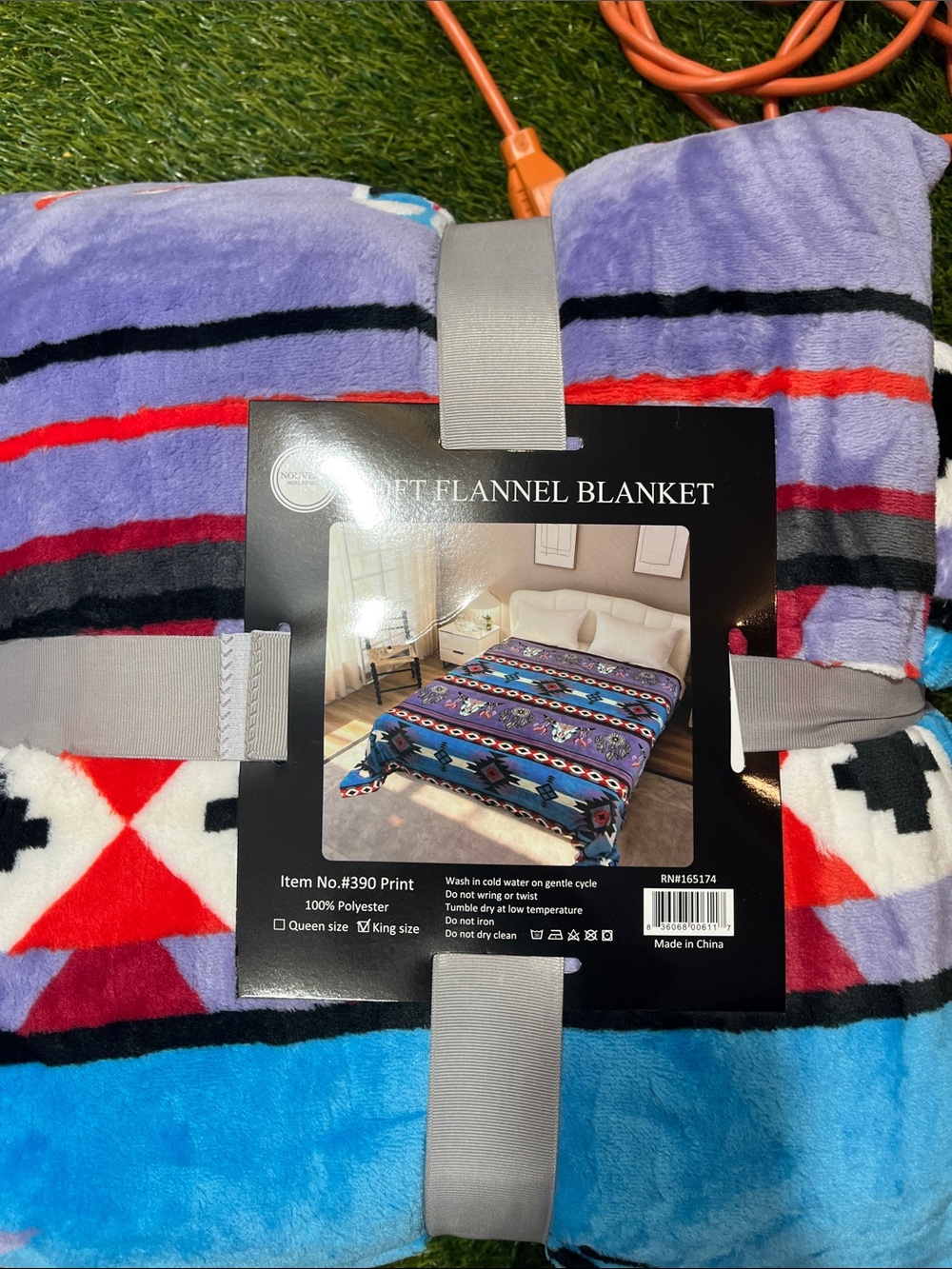 purple western bull king blanket